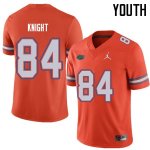 Youth Florida Gators #84 Camrin Knight NCAA Jordan Brand Orange Authentic Stitched College Football Jersey VWG4562OH